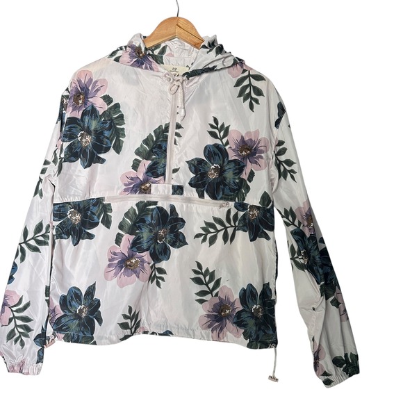 Thread‎ & Supply Floral Anorak Hoodied Windbreaker Lightweight Fairy Medium NWOT - Picture 2 of 11